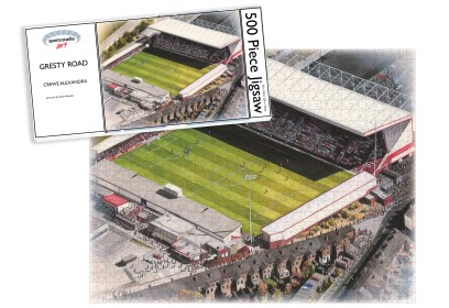 Crewe Alexandra FC Gresty Road Stadium Fine Art Jigsaw Puzzle